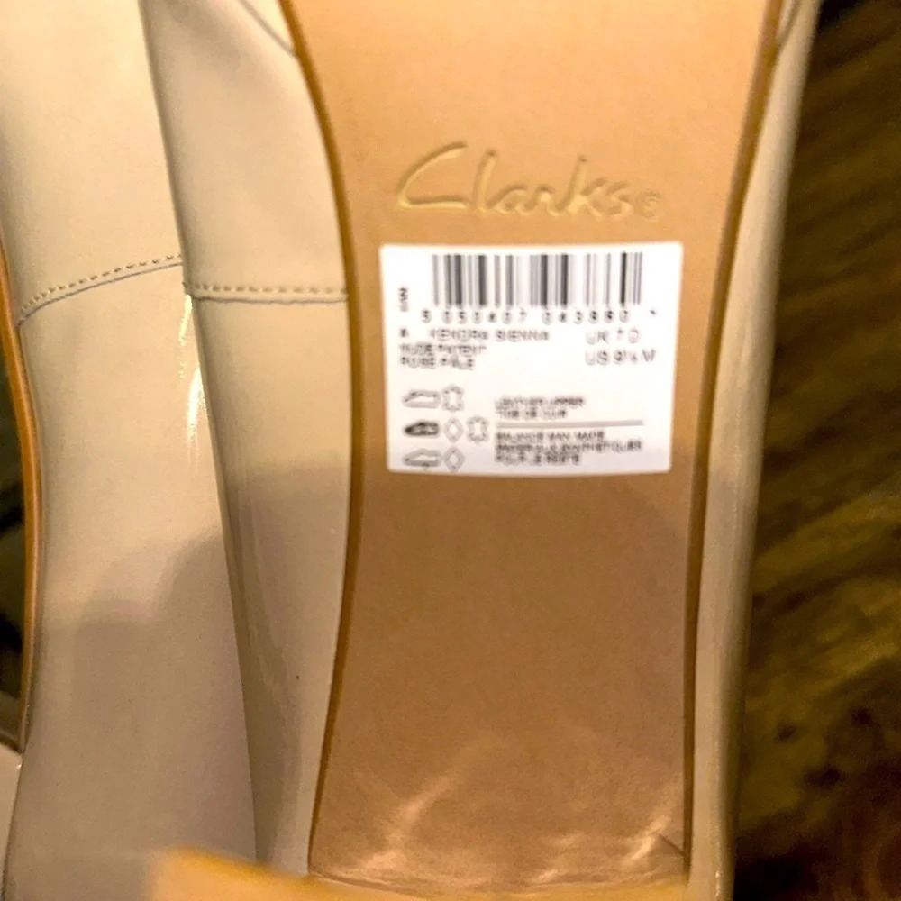 CLARKS NARRATIVE KENDRA SIENNA NUDE PATENT ROSE PALE LEATHER 9.5 WOMEN SHOE - Picture 12 of 16